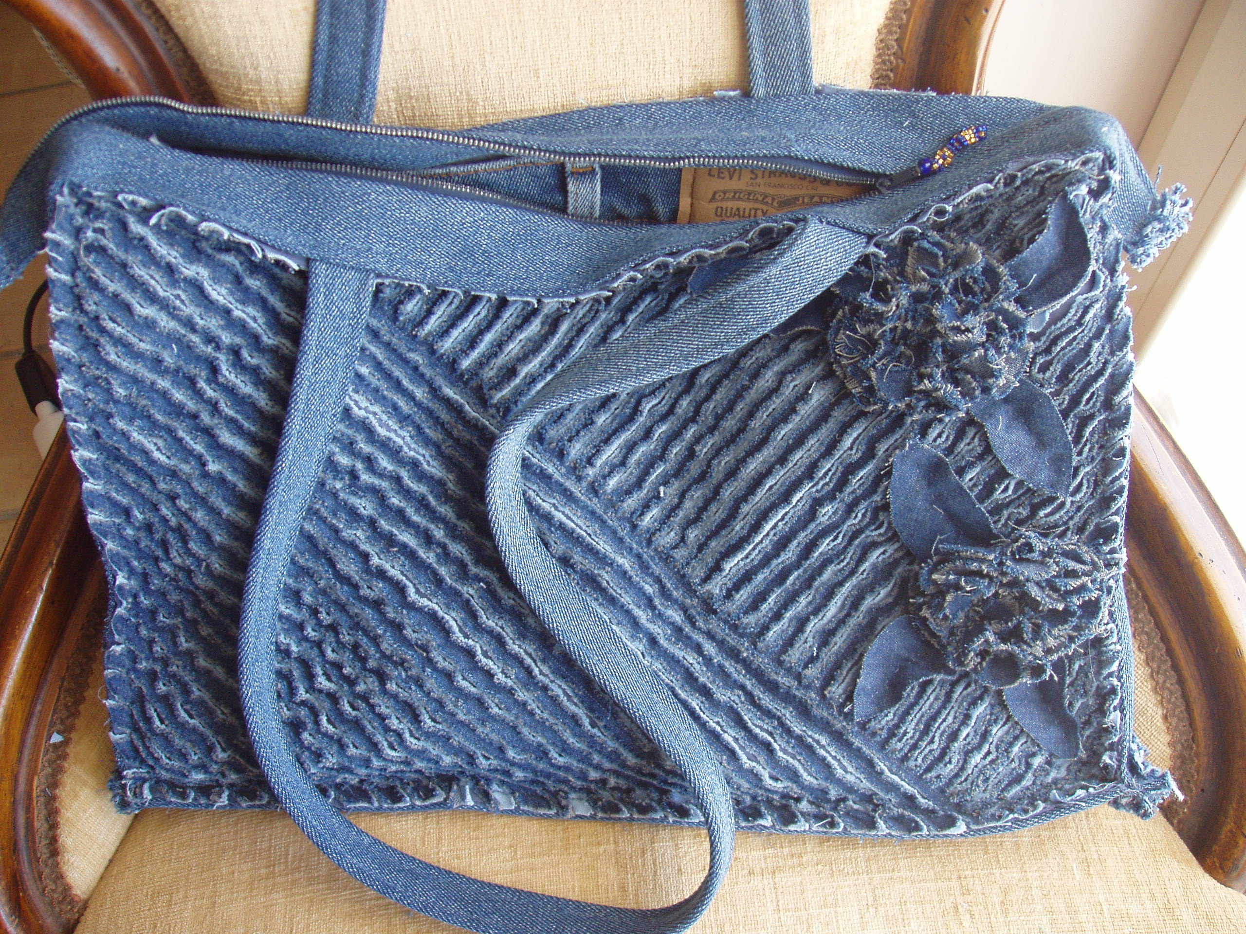 Borsa ciniglia jeans
